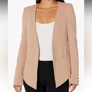 James Jeans Hi-Lo Boyfriend Blazer in Peach Nude